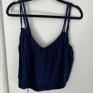 BB Dakota Blue Pleated Crop Camisole